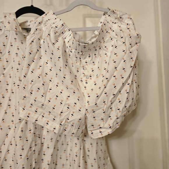 LOFT Cream Floral Print Pajama Shirt - Picture 2 of 6
